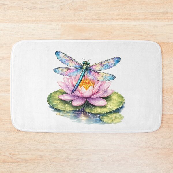 Item preview, Colorful Dragonfly on Lily Pad designed and sold by Velaty.