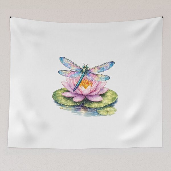 Item preview, Colorful Dragonfly on Lily Pad designed and sold by Velaty.