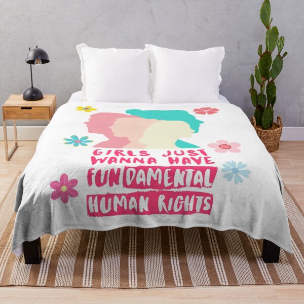 Item preview, Girls Just Wanna Have Fundamental Human Rights Feminist Quote designed and sold by CleanDecor.