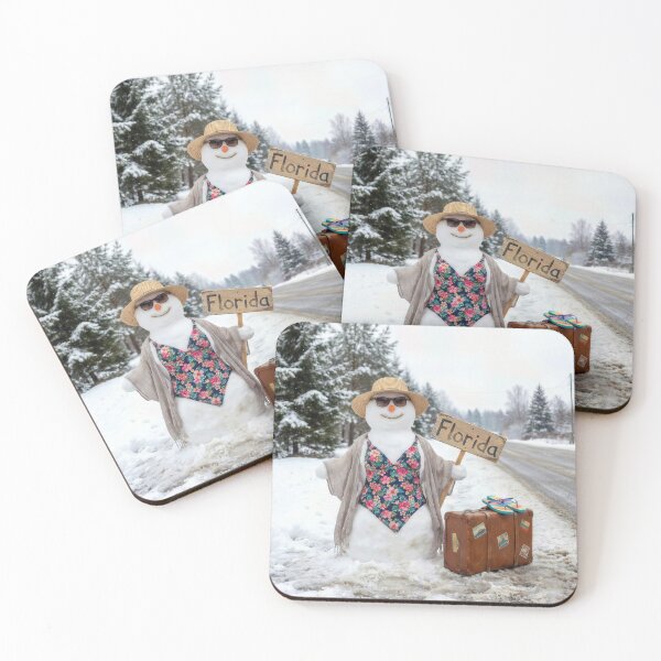 Item preview, Hitchhiking Snow Woman With a Florida Sign designed and sold by Maria Dryfhout.