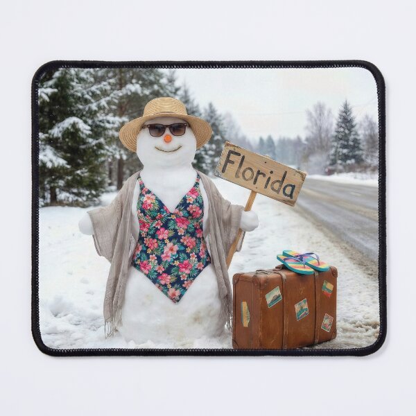 Item preview, Hitchhiking Snow Woman With a Florida Sign designed and sold by Maria Dryfhout.