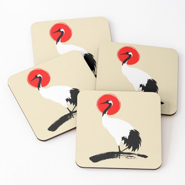 Item preview, Japanese Red Crowned Crane Minimalist Sumi-e Art designed and sold by SignumShop.
