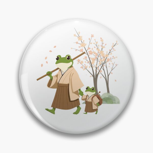 Item preview, Frog & Toad Samurai Frogs Walking in Spring Cherry Blossoms designed and sold by SOUFIANE1991.