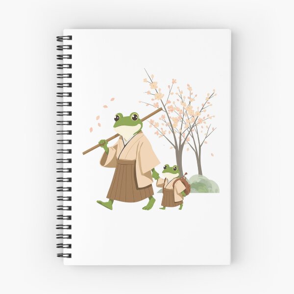 Item preview, Frog & Toad Samurai Frogs Walking in Spring Cherry Blossoms designed and sold by SOUFIANE1991.