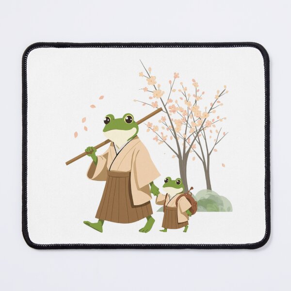 Item preview, Frog & Toad Samurai Frogs Walking in Spring Cherry Blossoms designed and sold by SOUFIANE1991.