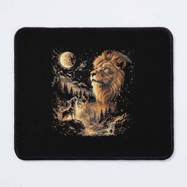 Item preview, Wild Spirit Lion - Celestial Forest and Wolf Double Exposure designed and sold by Evaevonechi.