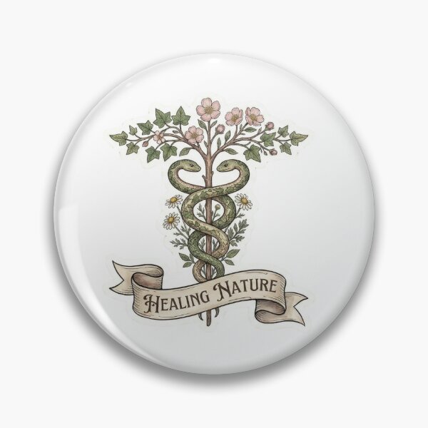 Item preview, Healing Nature - Floral Caduceus Medical Symbol designed and sold by Medoodles.
