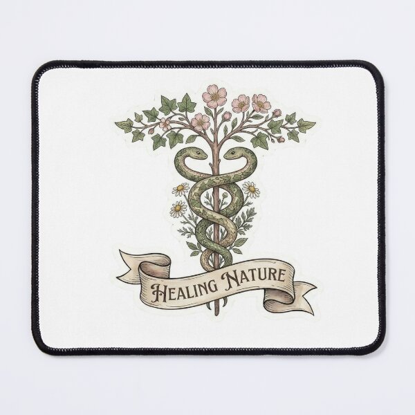 Item preview, Healing Nature - Floral Caduceus Medical Symbol designed and sold by Medoodles.