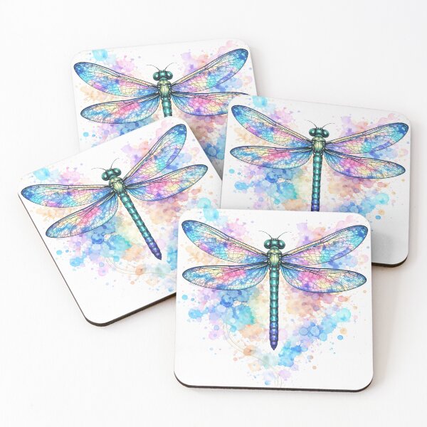 Item preview, Iridescent Dragonfly Watercolor Art designed and sold by Velaty.