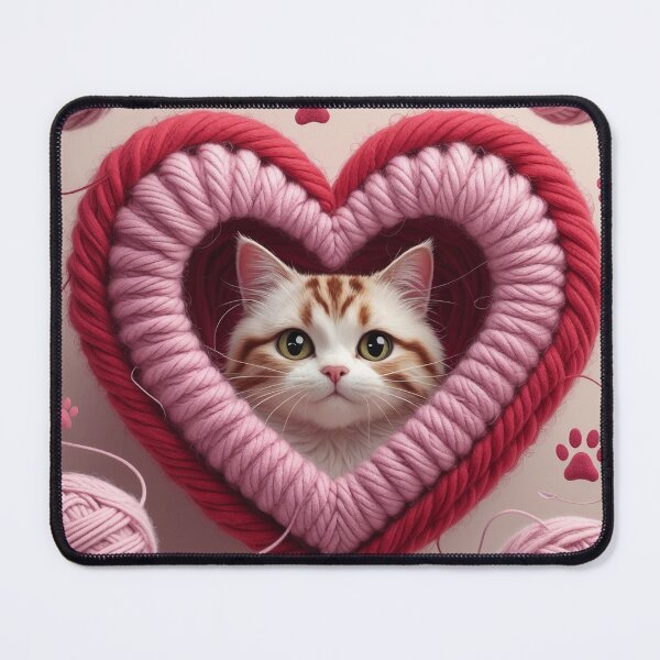 Item preview, Pink and red wool threads shaped Heart designed and sold by YasArtStudio.