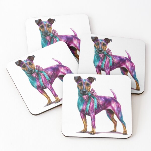 Item preview, Fantasy terrier dog with bow colorful art designed and sold by olenapetol.