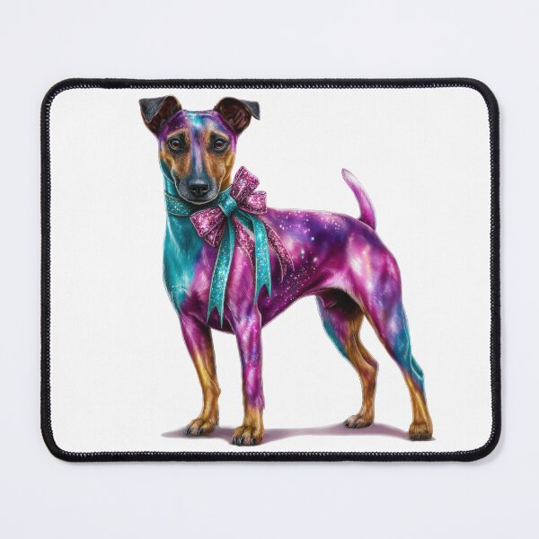 Item preview, Fantasy terrier dog with bow colorful art designed and sold by olenapetol.