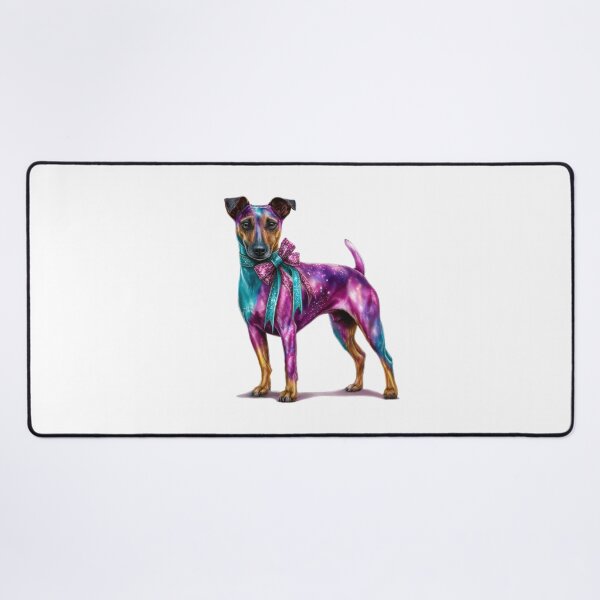 Item preview, Fantasy terrier dog with bow colorful art designed and sold by olenapetol.