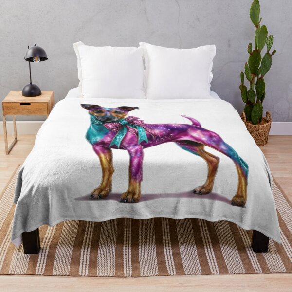 Item preview, Fantasy terrier dog with bow colorful art designed and sold by olenapetol.