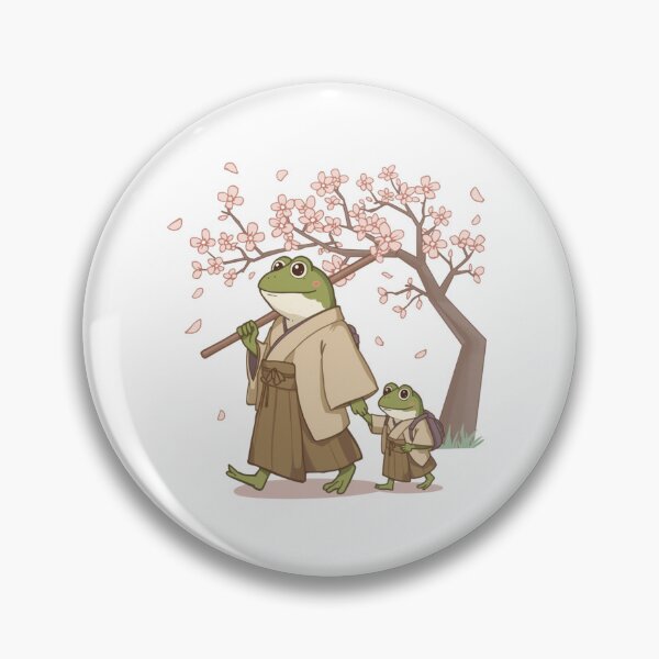 Item preview, Frog & Toad Samurai Frogs Walking in Spring Cherry Blossoms designed and sold by SOUFIANE1991.