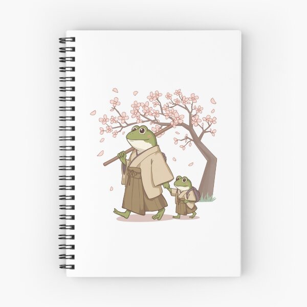 Item preview, Frog & Toad Samurai Frogs Walking in Spring Cherry Blossoms designed and sold by SOUFIANE1991.