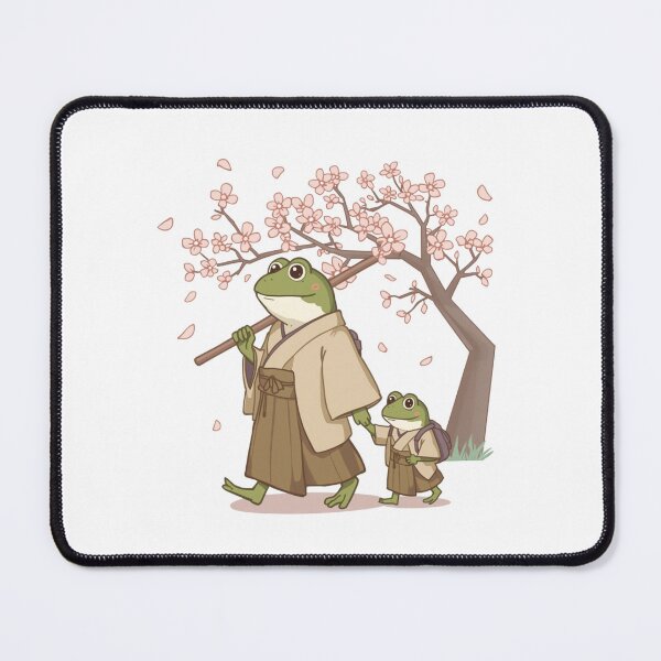Item preview, Frog & Toad Samurai Frogs Walking in Spring Cherry Blossoms designed and sold by SOUFIANE1991.