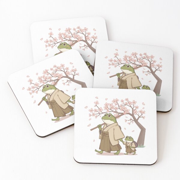 Item preview, Frog & Toad Samurai Frogs Walking in Spring Cherry Blossoms designed and sold by SOUFIANE1991.