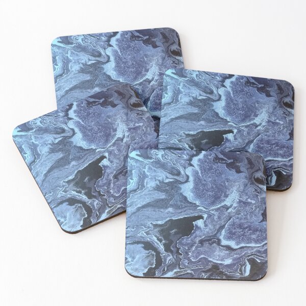 Item preview, Dark and Wavy Abstract Marbled Acrylic Pour designed and sold by LittleBitsofMads.