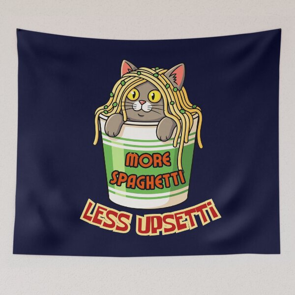 Item preview, Funny Cat More Spaghetti Less Upsetti Italian Food Lover designed and sold by Zayavca.