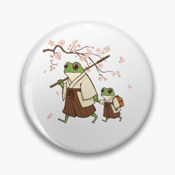 Item preview,  Frog & Toad Samurai Frogs Walking in Spring Cherry Blossoms designed and sold by SOUFIANE1991.
