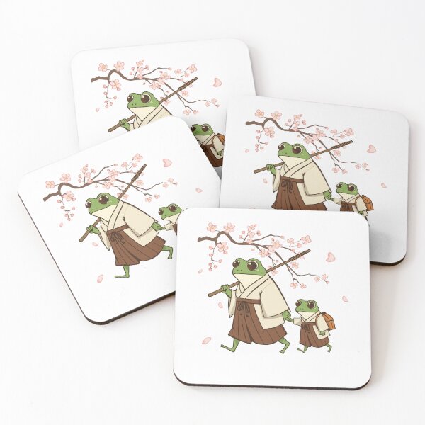 Item preview,  Frog & Toad Samurai Frogs Walking in Spring Cherry Blossoms designed and sold by SOUFIANE1991.