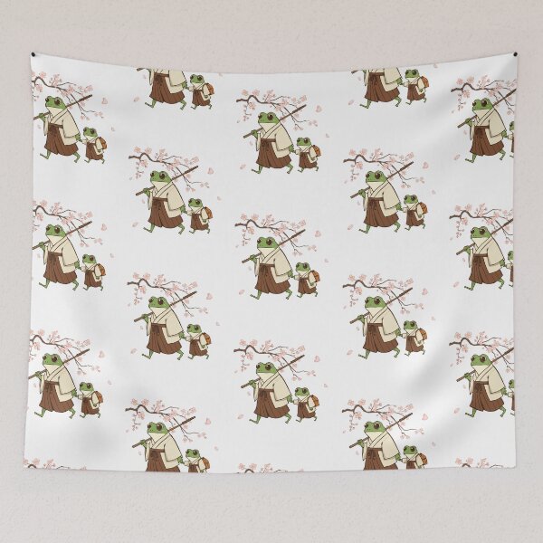 Item preview,  Frog & Toad Samurai Frogs Walking in Spring Cherry Blossoms designed and sold by SOUFIANE1991.