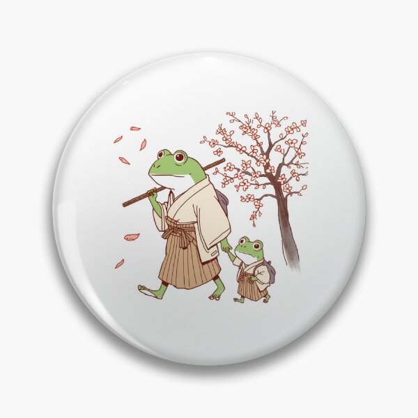 Item preview, Frog & Toad Samurai Frogs Walking in Spring Cherry Blossoms designed and sold by SOUFIANE1991.