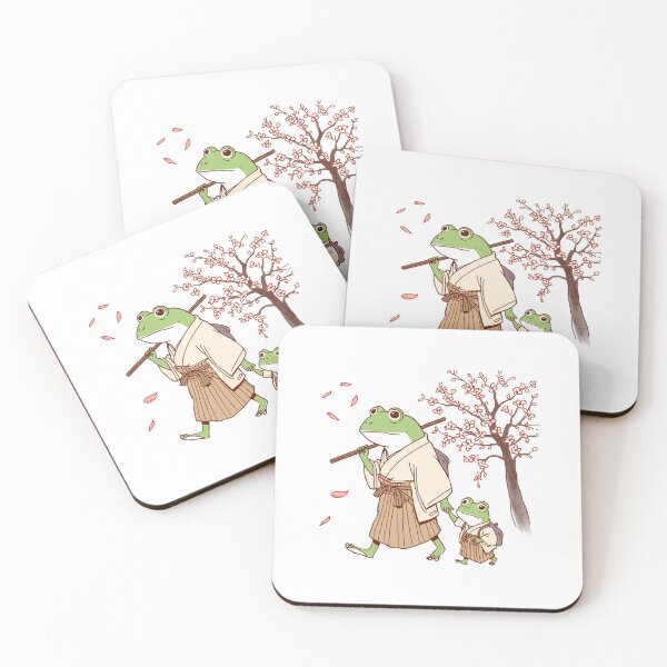 Item preview, Frog & Toad Samurai Frogs Walking in Spring Cherry Blossoms designed and sold by SOUFIANE1991.