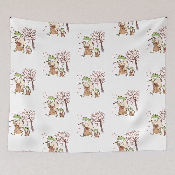 Item preview, Frog & Toad Samurai Frogs Walking in Spring Cherry Blossoms designed and sold by SOUFIANE1991.