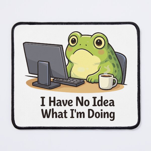 Item preview, Funny Frog Office Sticker – I Have No Idea What I'm Doing designed and sold by Anghells-Store.