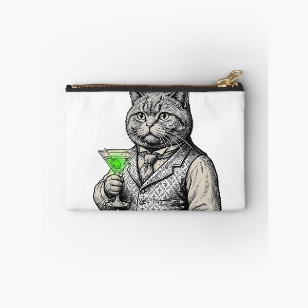 Item preview, Vintage Gentleman Cat Drinking Martini Illustration designed and sold by OneLineBar.