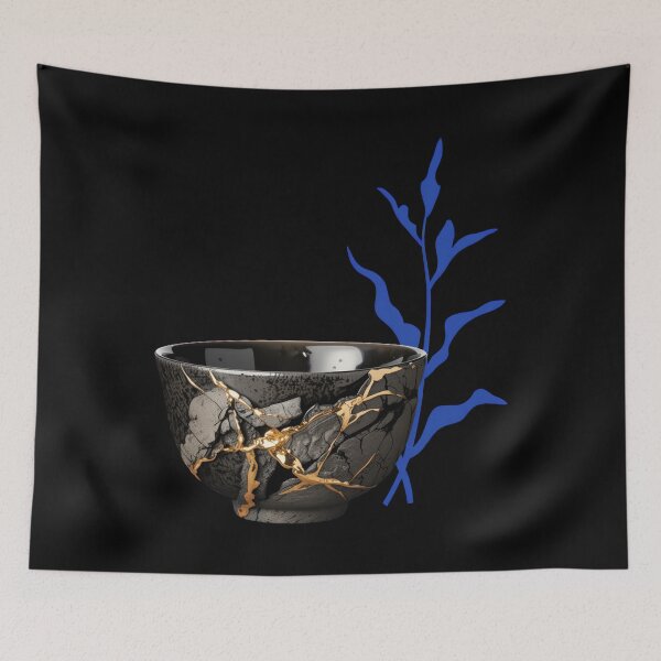 Item preview, Dark Kintsugi Pottery Gold Repair Wabi Sabi designed and sold by SignumShop.