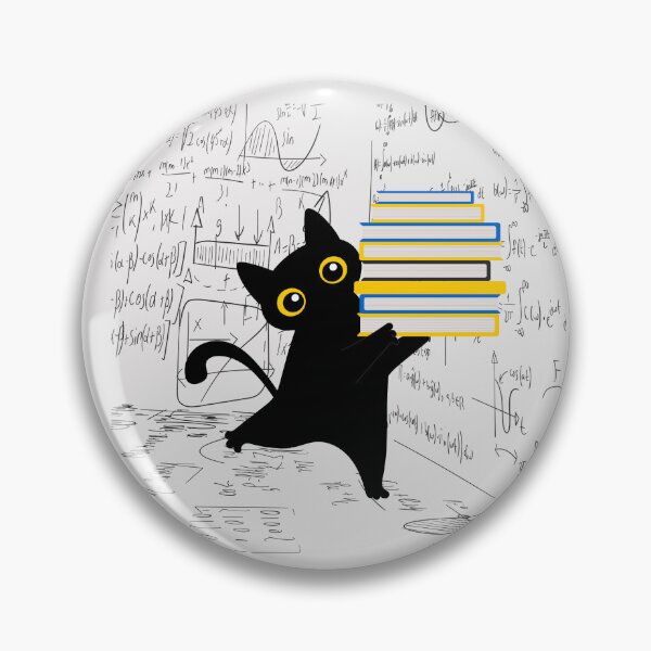 Item preview, Cute Black Cat with Books Math Cartoon Illustration designed and sold by ChathuStrokes.