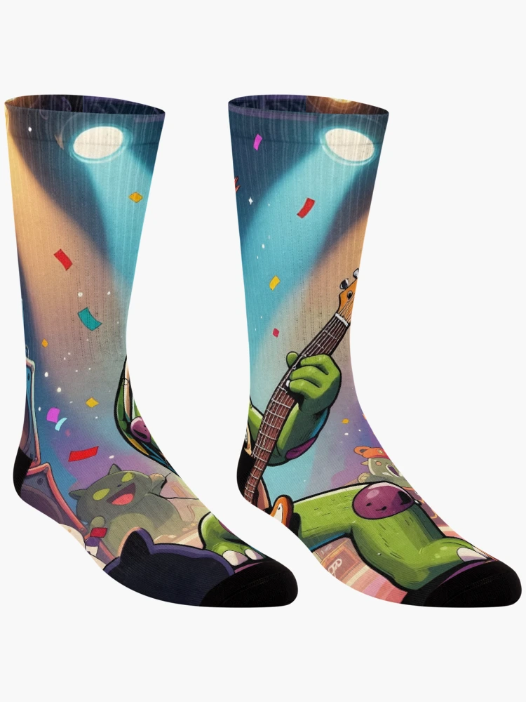 Thumbnail 3 of 5, Socks, Turtle Rockstar Riot designed and sold by KonTagDesign.