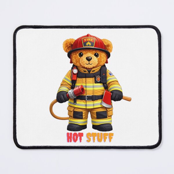 Item preview, Cute Firefighter Teddy Bear in Gear with Hose and Axe - First Responder Gift designed and sold by CuteBear87.