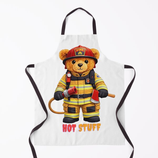 Item preview, Cute Firefighter Teddy Bear in Gear with Hose and Axe - First Responder Gift designed and sold by CuteBear87.