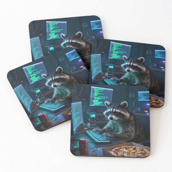 Item preview, Raccoon Cyber Hacker designed and sold by KonTagDesign.