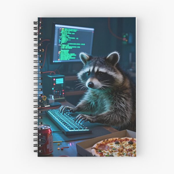 Item preview, Raccoon Cyber Hacker designed and sold by KonTagDesign.
