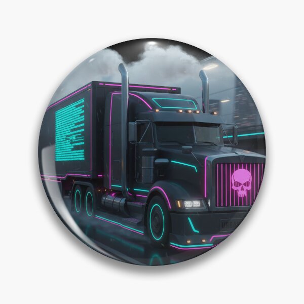Item preview, Highway Haulers - Cyberpunk Neon Semi Truck designed and sold by BounoWorld.