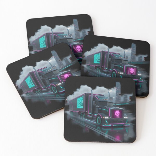 Item preview, Highway Haulers - Cyberpunk Neon Semi Truck designed and sold by BounoWorld.