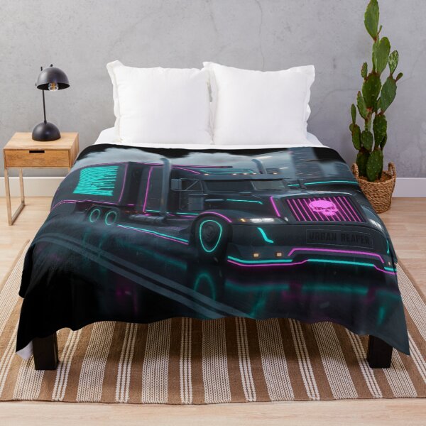 Item preview, Highway Haulers - Cyberpunk Neon Semi Truck designed and sold by BounoWorld.
