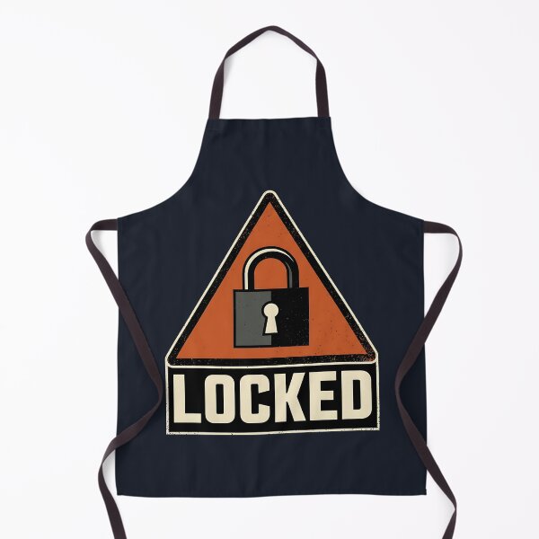 Item preview, Vintage Industrial "LOCKED" Warning Triangle Art designed and sold by Mora Atelier Designs.