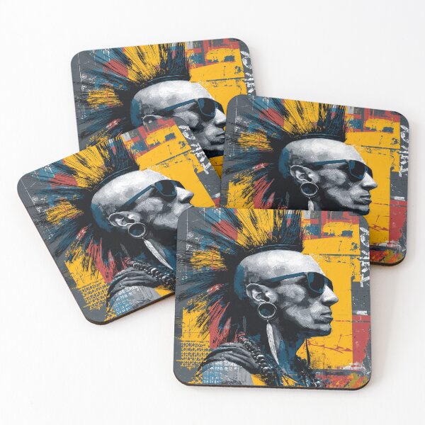 Item preview, Punk portrait with mohawk hairstyle, urban art designed and sold by drizzd.