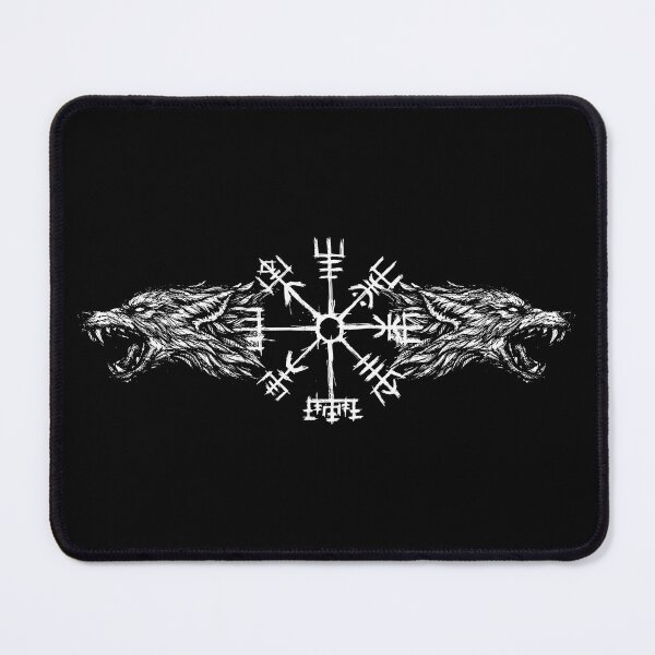 Item preview, Vegvisir with angry wolves designed and sold by Beltschazar.