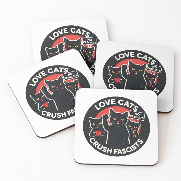 Item preview, Love Cats, Crush Fascists • Anti Fascism Circle Sticker • Cute but Fierce designed and sold by WAUZ.