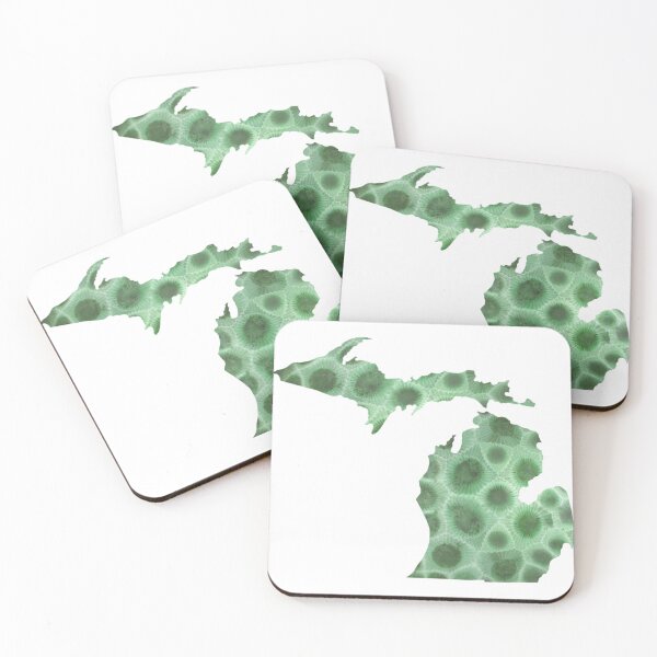 Item preview, Petoskey green stones, the Great Lake state, Michigander, Petoskey stone pattern designed and sold by hollycooper.