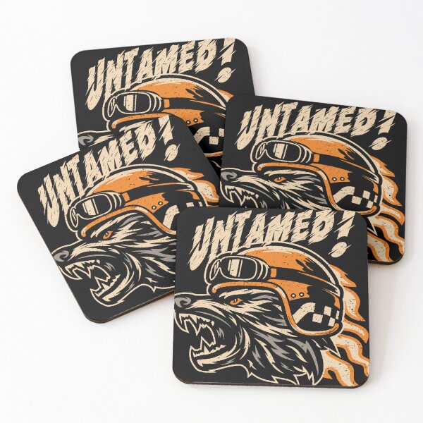 Item preview, UNTAMED! Vintage Wolf Biker Helmet Flames designed and sold by kosongxlima.