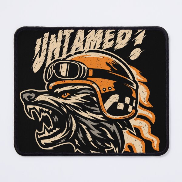 Item preview, UNTAMED! Vintage Wolf Biker Helmet Flames designed and sold by kosongxlima.