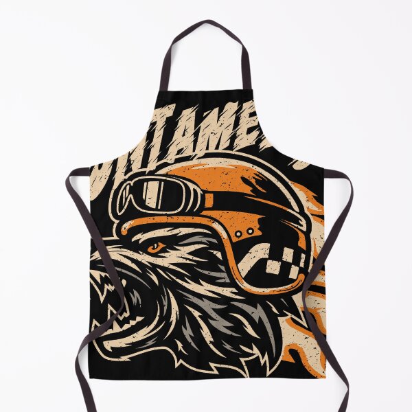 Item preview, UNTAMED! Vintage Wolf Biker Helmet Flames designed and sold by kosongxlima.